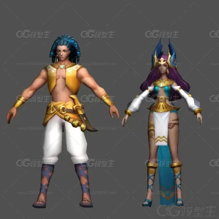 沙漠中年男女 部落族人 法老 希腊人士 古希腊人物-1