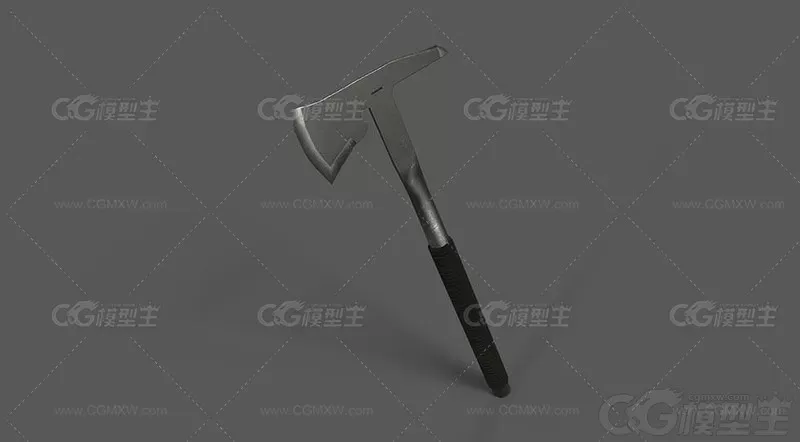 现代战斧3D模型斧子 冷兵器 武器 格斗斧头 战斧 短柄斧子 手斧 户外短柄斧-1