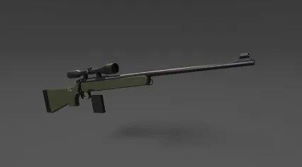 次时代狙击步枪3D模型 AWP 狙击枪 低面数 游戏模型 FBX模型