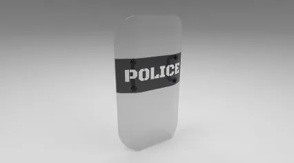 次时代游戏警用道具 防爆盾牌 大铁盾 警用盾牌 透明盾牌3D模型