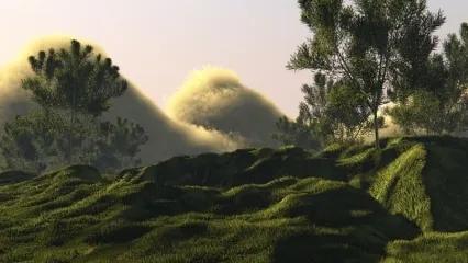 山峰 山脉 山丘 森林山崖 风景区草地山丘3D模型