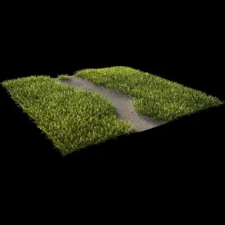 高精细草坪模型 草地 小路草坪