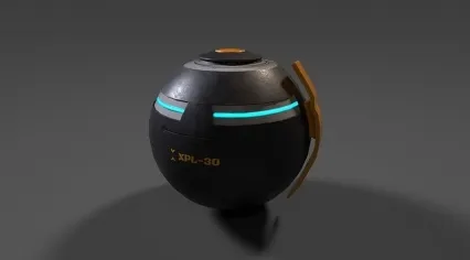 次时代科幻手雷 未来手雷 能量球3D模型