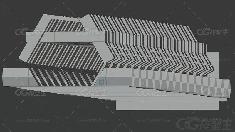 LowPoly 星际走廊 科幻走廊 太空走廊 通道 隧道卡通3D模型-3