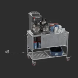 PBR材质咖啡机 咖啡架 咖啡杯 咖啡罐子组合场景3D模型