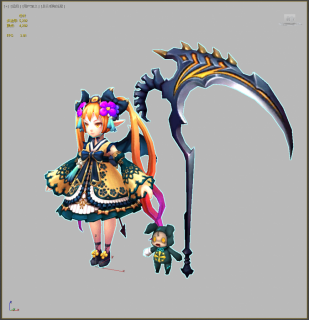 Q版死神少女 死神镰刀 恶魔少女 小魔仙 小仙女 小妖女小萝莉3d模型