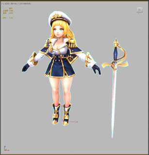 Q版女大校 女将军 女战士 小仙女 小魔仙 魔法美少女3d模型