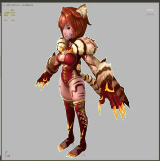 Q版部落狐妖 女妖兽 女妖 女战士 女魔兽 兽人3d模型