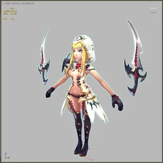 Q版双刀女郎 双刀女刀客 赏金猎人 刺客 舞女 恶魔 法师 3d模型