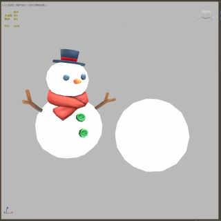Q版雪人 卡通雪人 雪球 可爱雪人3d模型