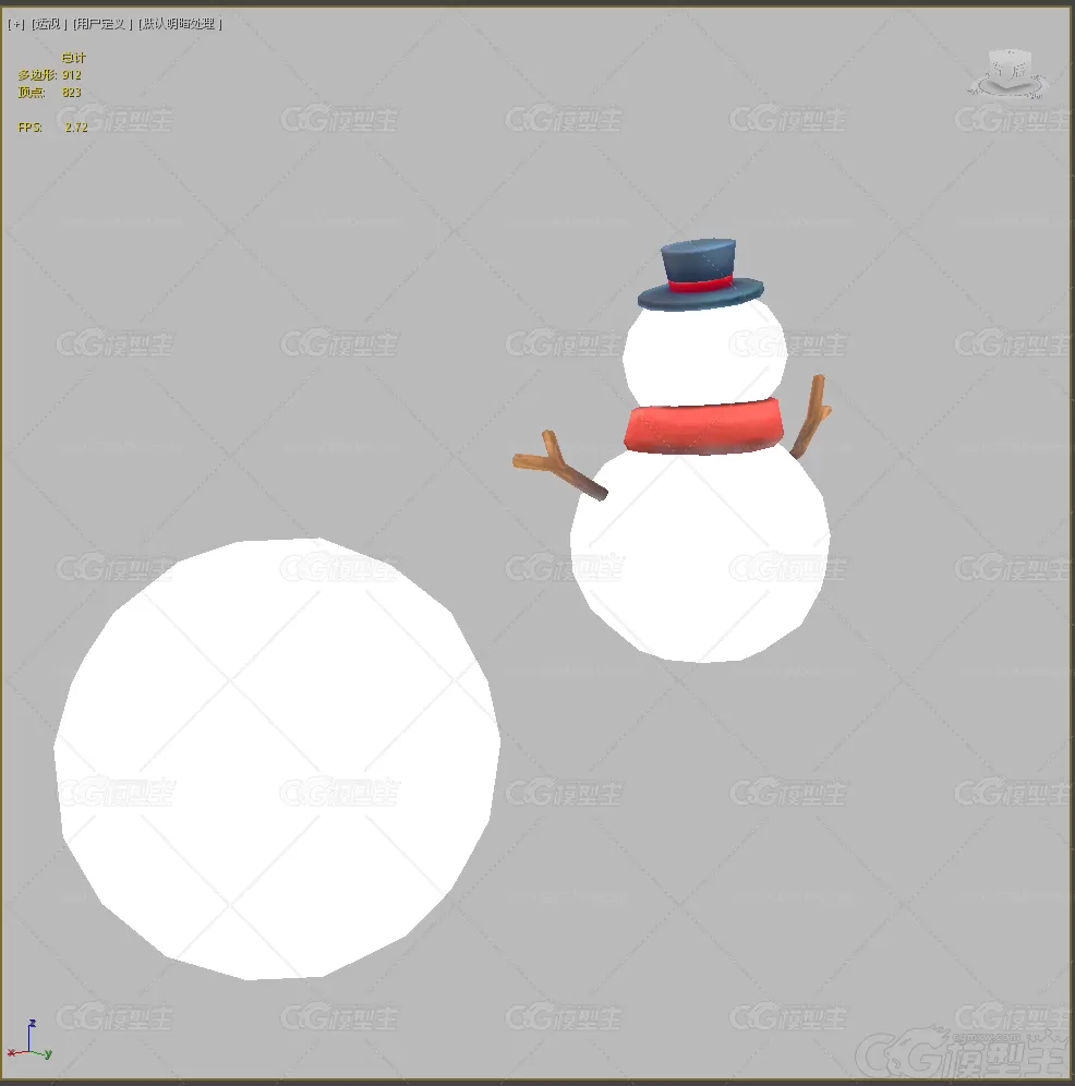 Q版雪人 卡通雪人 雪球 可爱雪人3d模型-2