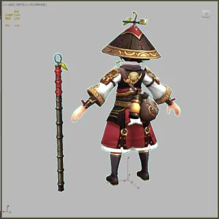 Q版少年侠客 少年勇士 少年武士 卡通少年 古装少侠 斗笠少年 采药人 药师3d模型