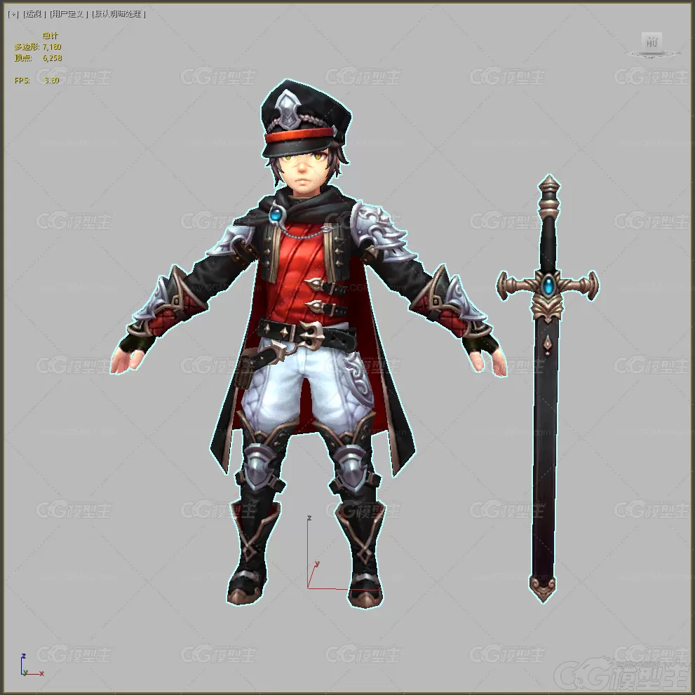 Q版少年骑士 勇士 战士 士兵 武士3d模型-2