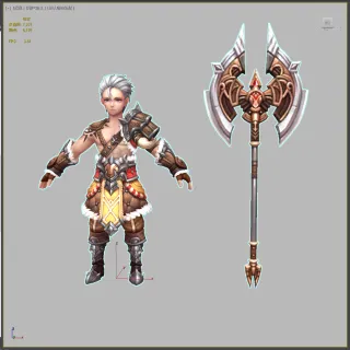 Q版部落勇士 部落战士 战神 卡通士兵  野蛮人 3D模型