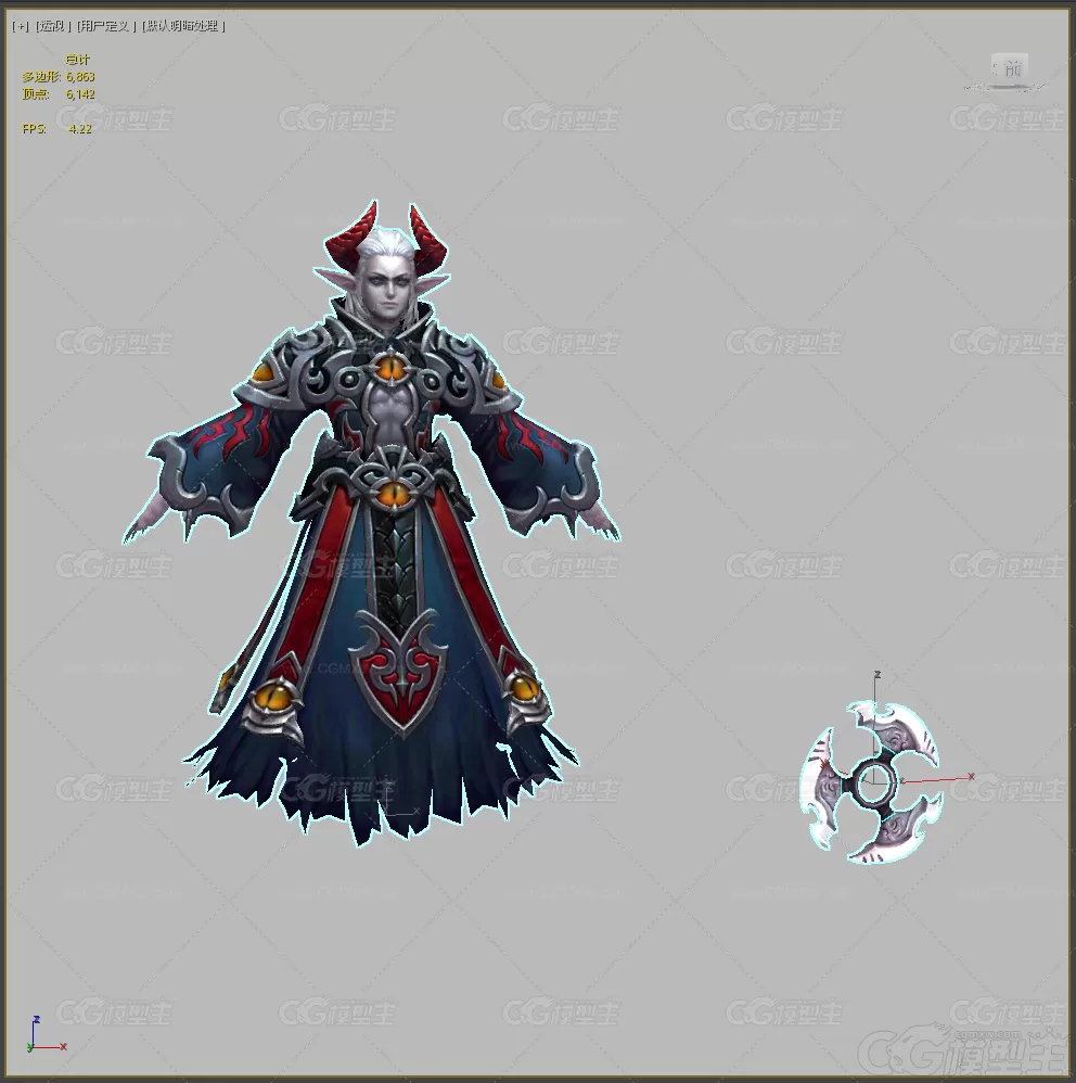 Q版巫师 术士 魔法师 妖精 黑暗使者3d模型-2