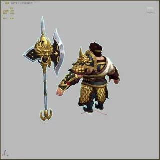 Q版战士镰锤 野蛮人 部落勇士 壮汉 士兵 武士 战斧 古代胖将军 3d模型