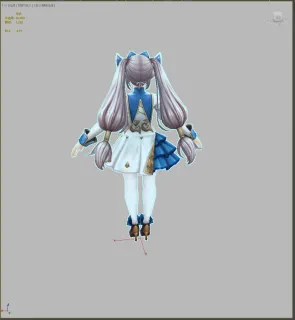 Q版舞女 卖东西女 小萝莉 女仆 女佣人3D模型