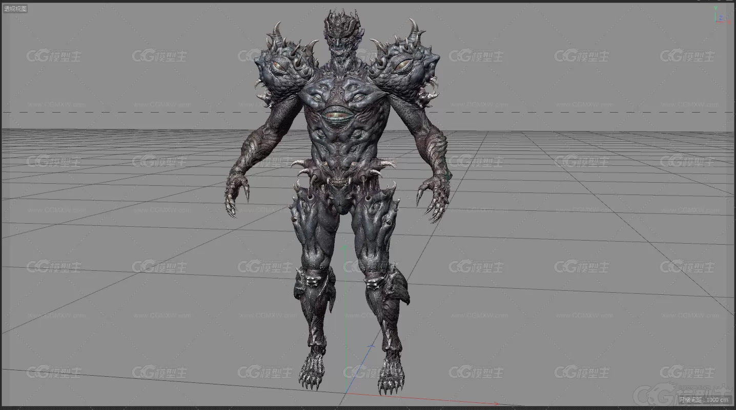 千眼恶魔 妖兽 魔兽 地狱恶魔 妖怪游戏3d模型-1