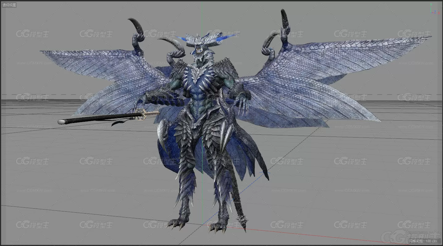 飞龙恶魔 妖兽 妖魔 魔兽怪物 boss游戏3d模型-1