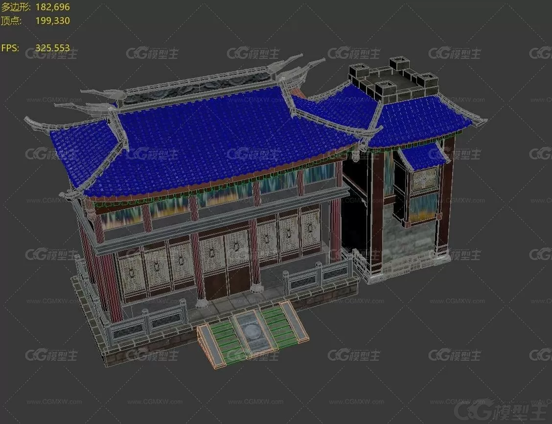 京城新古建筑  都城 中式古建筑 东方建筑 民房 古阁楼 中国风古建筑3D模型-2