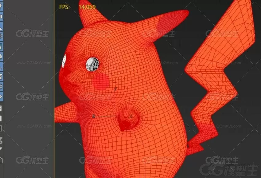 皮卡丘模型Blender卡通小可爱萌宠Lowpoly卡通3D模型-3