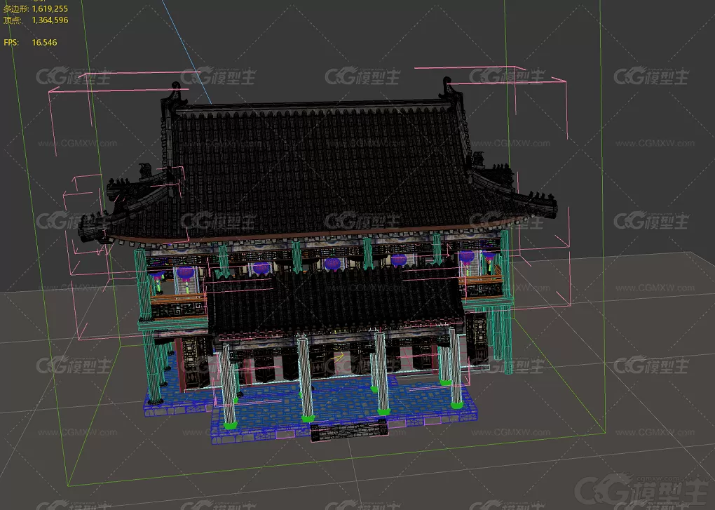 古建筑房子 古代建筑 古建 大殿 宫殿 宝殿 古代房屋 客栈 阁楼 中国风古建筑3D模型-2