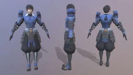 二次元西方战士 小男孩 男爵 公子 王子游戏3d模型 人物带骨骼绑定