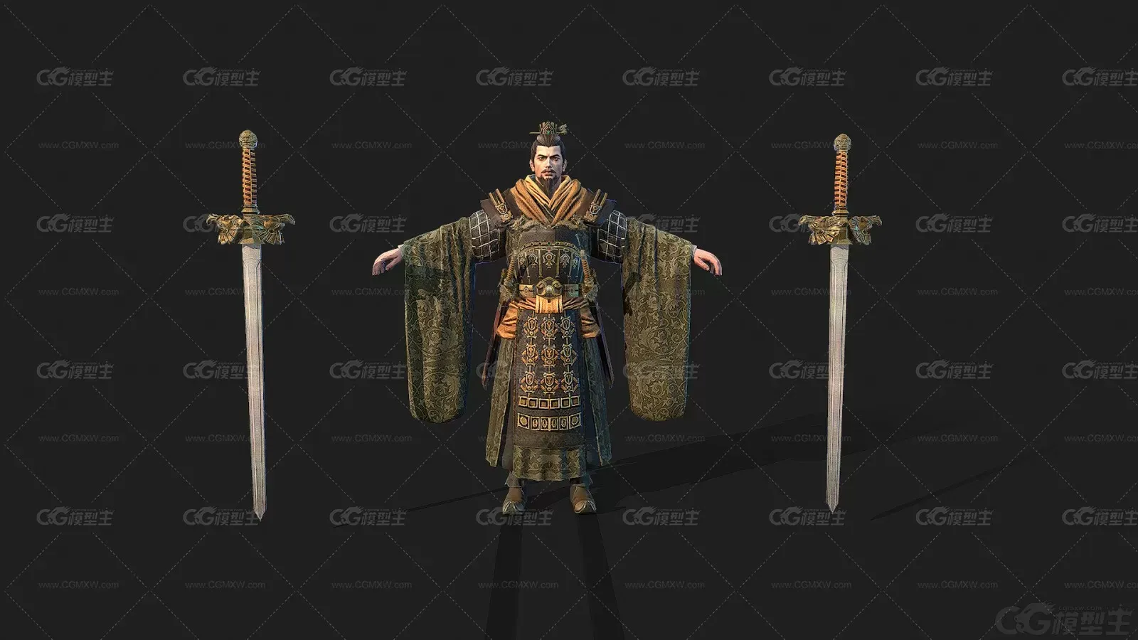 三国 古代将军 武将   国风 次时代 武侠 王爷 刘备 主公3D模型-1