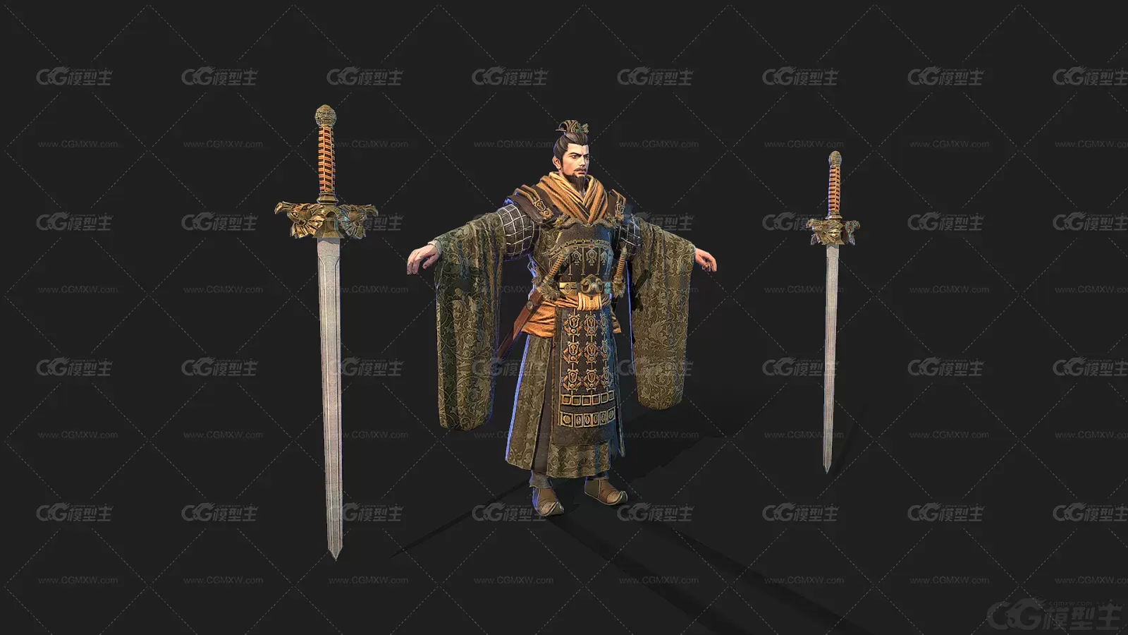 三国 古代将军 武将   国风 次时代 武侠 王爷 刘备 主公3D模型-3