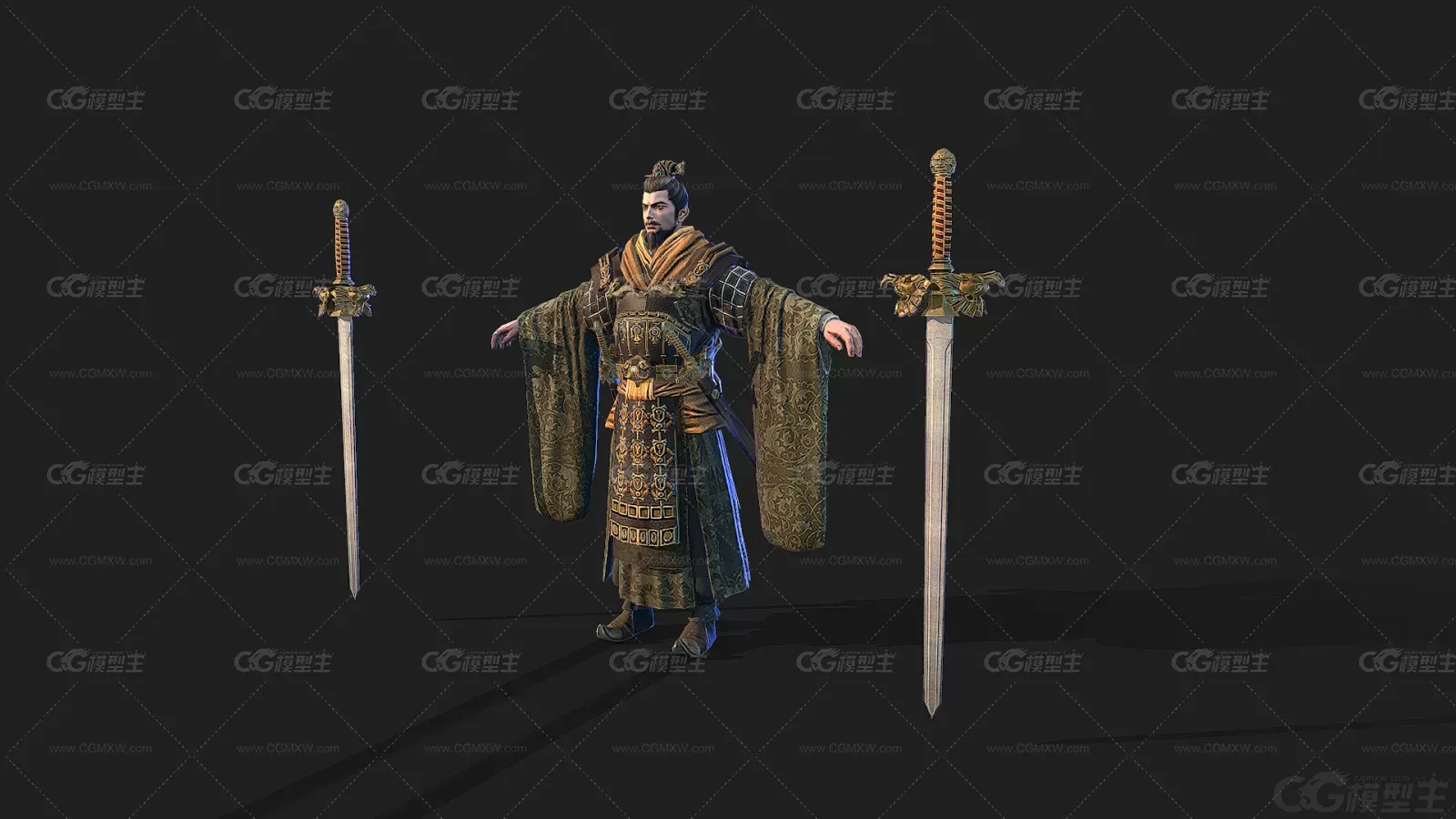 三国 古代将军 武将   国风 次时代 武侠 王爷 刘备 主公3D模型-4
