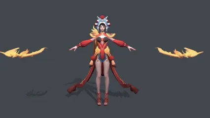 次时代王者荣耀角色模型 花旦枪手 双枪美女 女射手 虞姬3D模型