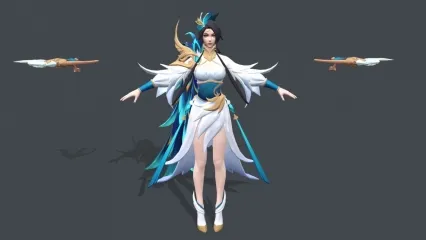 次时代王者荣耀角色模型 女侠枪手 双枪美女 女射手 虞姬3D模型