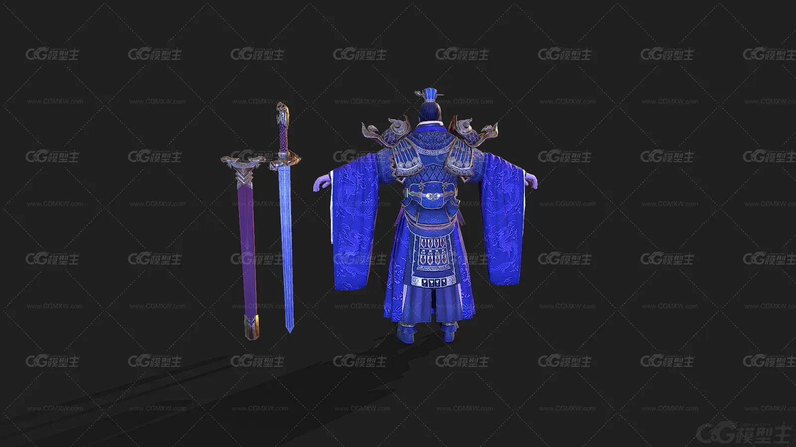 国风 次时代 武侠 王爷 刘备 主公 王上3D模型-4