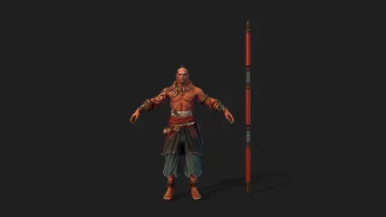 次时代写实 古代和尚 武僧 战士 国风角色3D模型