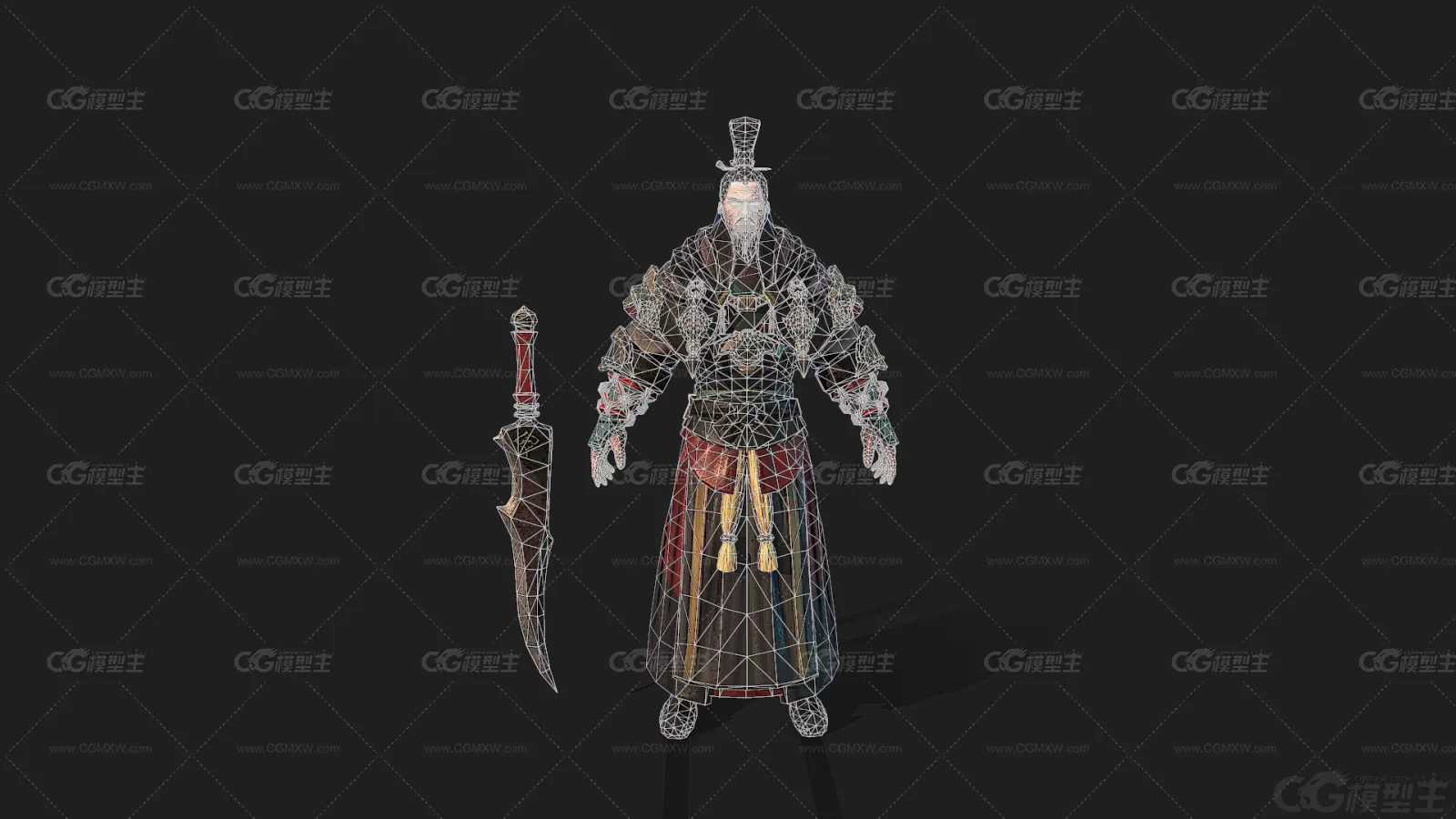 次时代写实曹操 刘备 三国 古代将军 武将 战士 国风角色 谋士 军师3D模型-2