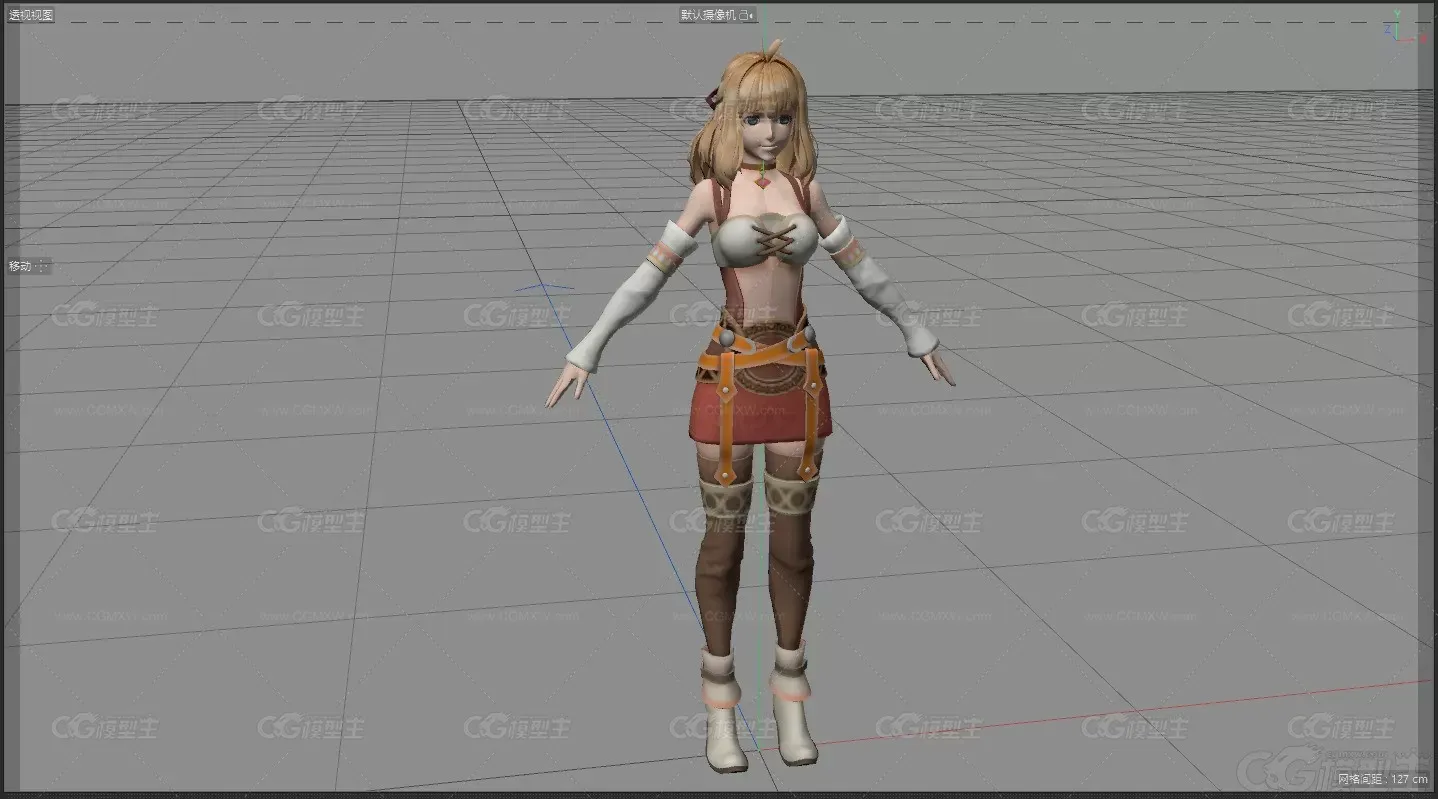 二次元小萝莉 小美女 美女战士 未来战士 勇士游戏3d模型 带绑定动画人物-2