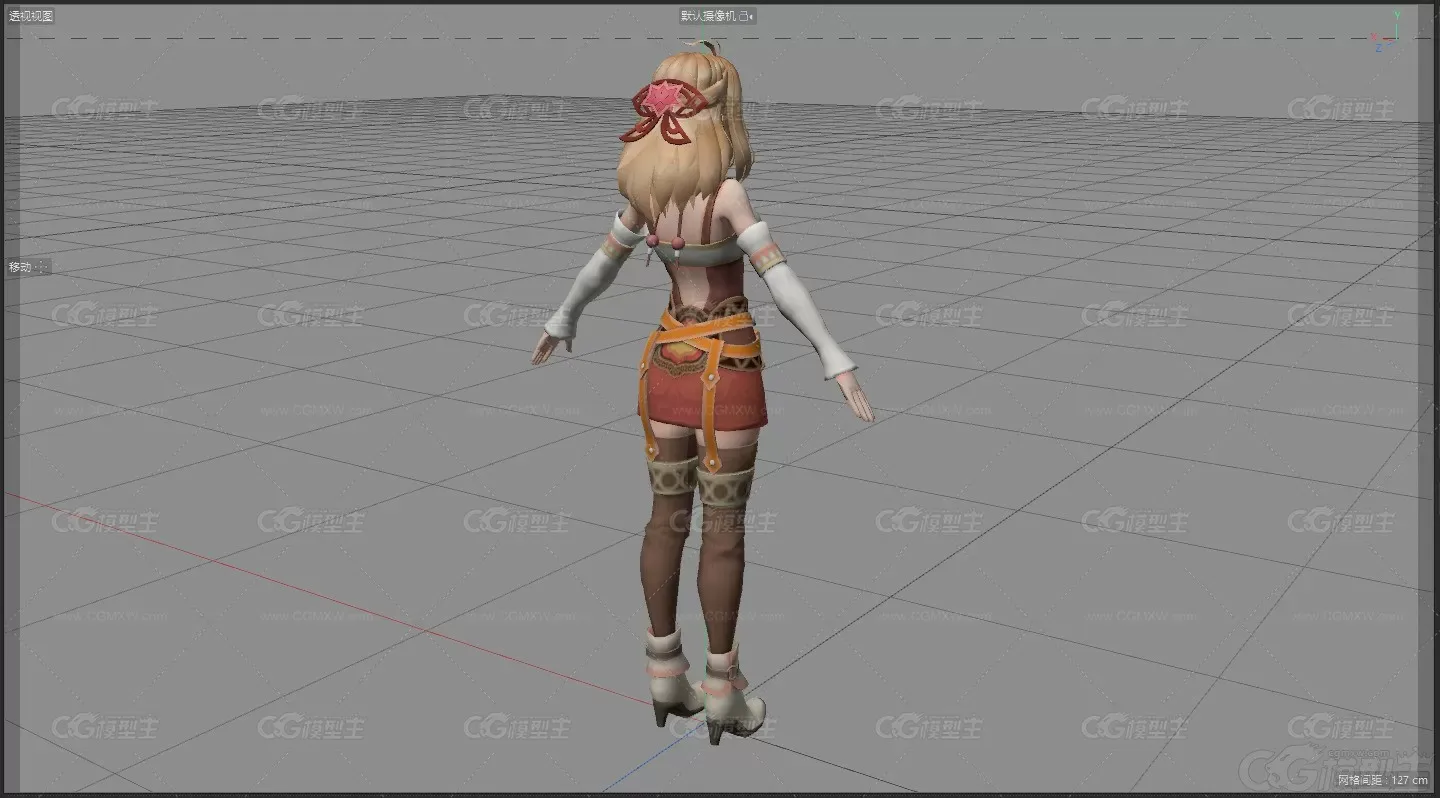 二次元小萝莉 小美女 美女战士 未来战士 勇士游戏3d模型 带绑定动画人物-4