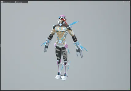 二次元外星飞行员 外星人 外星战士游戏3d模型 带绑定动画人物