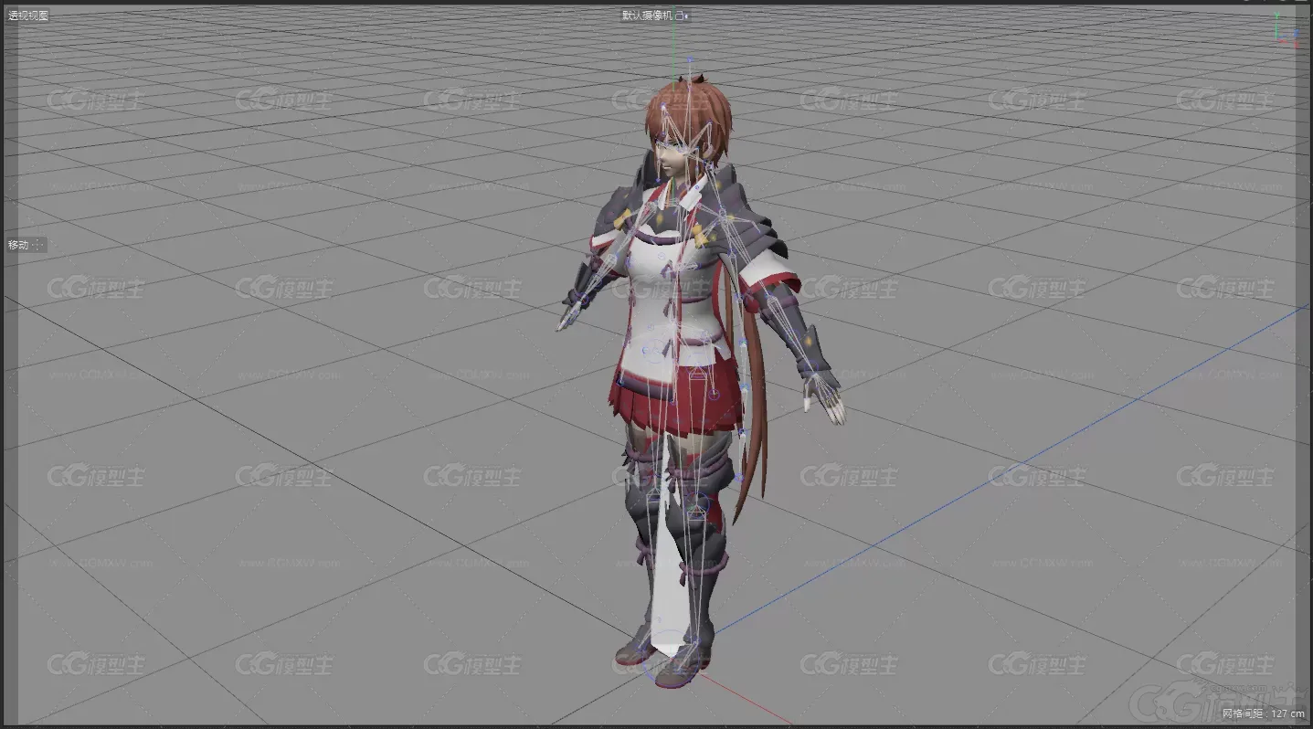 二次元小萝莉 小美女 美女战士 未来女士兵游戏3d模型 带绑定动画人物-2