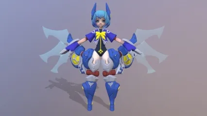 次时代王者荣耀角色模型未来战士 机甲战士 机器人 科幻战士3D模型
