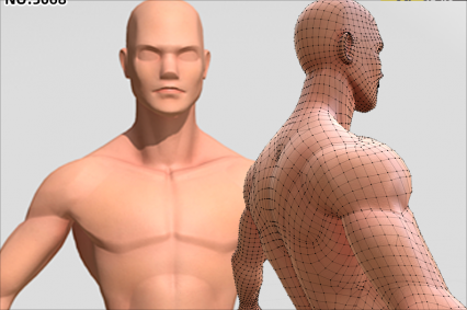 3D动漫男性基础网格C4D人物角色Blender低模Lowpoly卡通3D模型