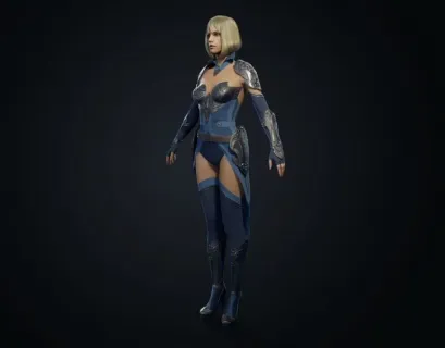 奇幻少女 西方女性角色 中世纪女战士 勇士 士兵3d模型