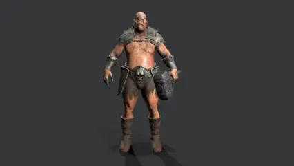 独眼巨人 兽人战士 独眼战士 野蛮人 魔兽战士 中世纪战士3d模型
