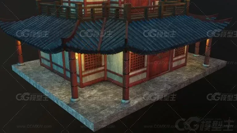 古代建筑 中国风建筑 古楼 阁楼 城楼 楼亭3d模型-8