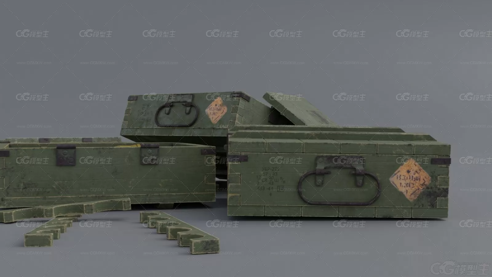 ZIS-2 苏联反坦克炮 1942 加农炮 大炮 火炮 火炮武器 二战大炮3D模型-6