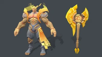 次时代盘古 创世战神 黄金战士 黄金武士 上古天神 壮汉 大神 王者3D模型