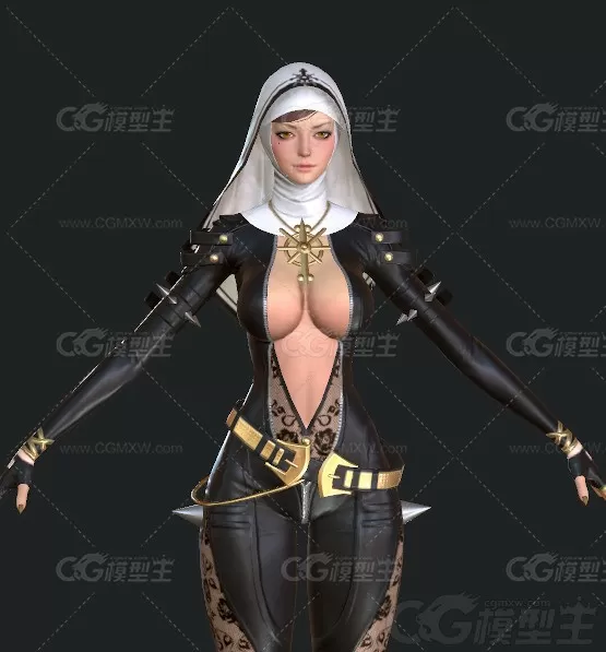 Overhit-Bati_Minon 巴蒂 修女战士 女战士3D模型-1