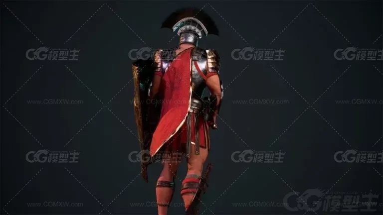 角斗士军团战士 中世纪战士 勇士 战士 古罗马战士3D模型-3