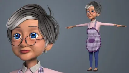 奶奶 围裙老奶奶 老欧 老妇 外婆3D模型
