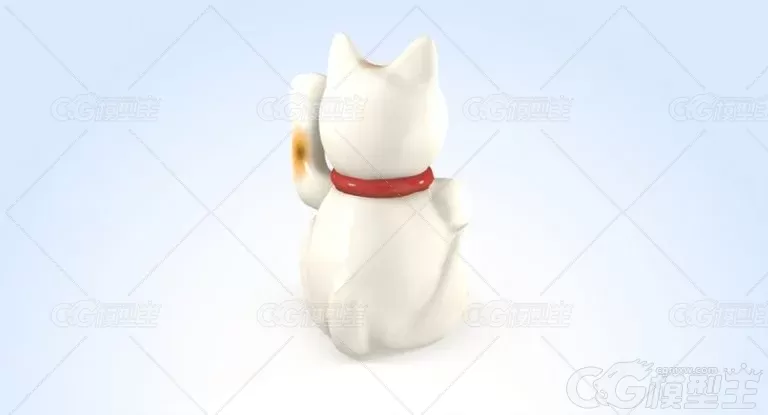 招财猫 瓷器猫摆件3D模型-3